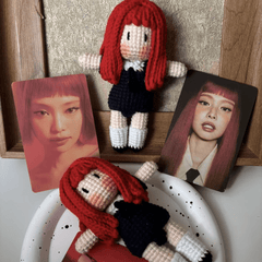 Blackpink Jisoo Lisa Jennie Rose Inspired Handmade Crochet Doll, Kpop Chibi Amigurumi Doll Gift, C003