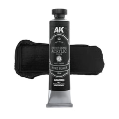 AK Interactive - Dense Acrylics - Pure Black 20ml