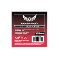 *A Grade* 100 Mayday Clear Square Card Sleeves 80mm x 80mm