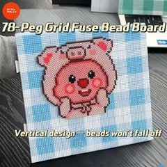 78-Peg Vertical Fuse Bead Board – Beads Stay in Place, 2.6mm Thick, Heat-Resistant - B004