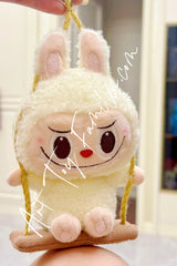 The Monsters Labubu Timber Workshop Series Playing On The Swing Plush Pendant