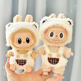 Doll Cloth Curly Plush Bear Overalls Set - 017