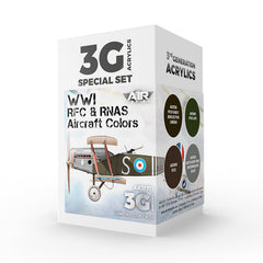 Ak Interactive - 3 Gen Acrylics - Wwi Rfc & Rnas. British Aircraft Colors Set