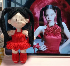 Blackpink Jisoo Lisa Jennie Rose Inspired Handmade Crochet Doll, Kpop Chibi Amigurumi Doll Gift, C003