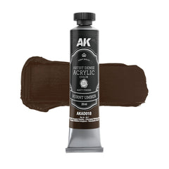 AK Interactive - Dense Acrylics - Burnt Umber 20ml