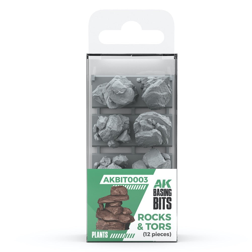 AK Interactive - Basing Bits - Rocks & Tors - 12 Pieces