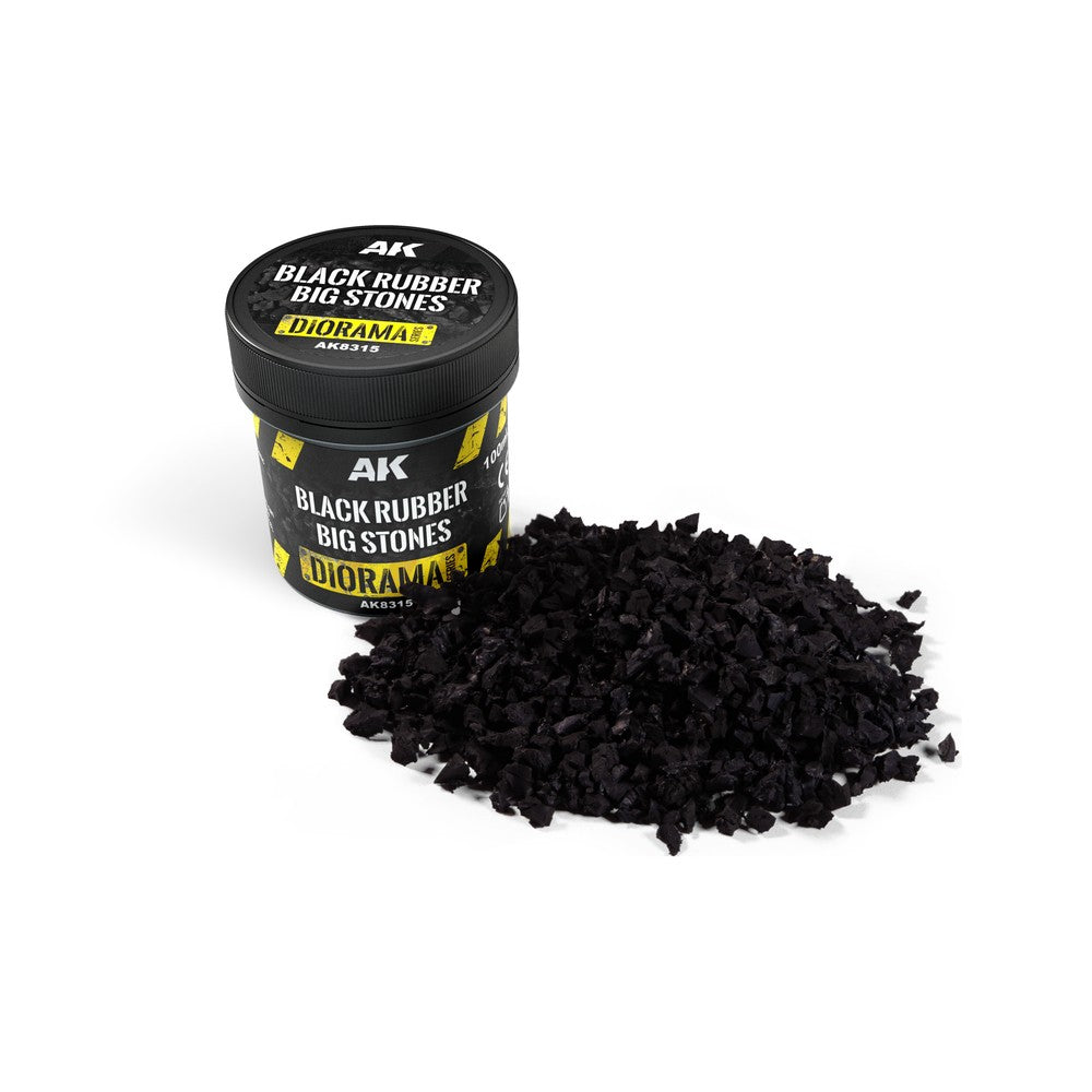 AK Interactive - Dioramas - Black Rubber Big Stones 100ml