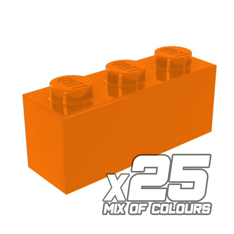 LEGO "Just Bricks - Pack of 25" - 1 x 3 Bricks [3622] Assorted Colours