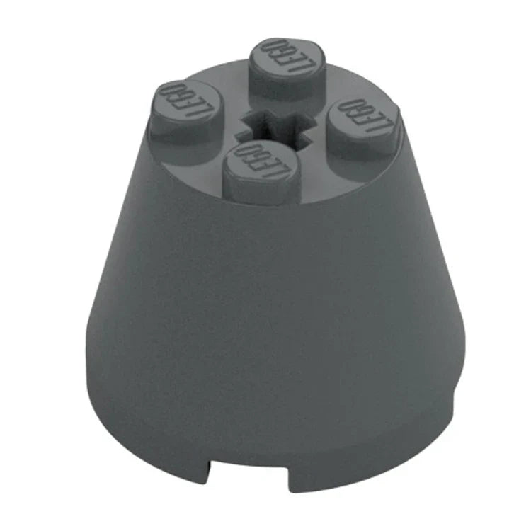 LEGO Cone 3 x 3 x 2 with Axle Hole, Dark Grey [6233] 6201630