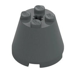 LEGO Cone 3 x 3 x 2 with Axle Hole, Dark Grey [6233] 6201630