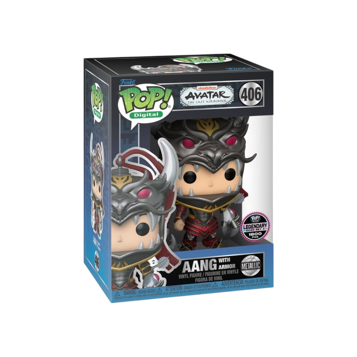 Aang with Armor #406 (Metallic) Funko Pop! - Avatar: The Last Airbender - NFT Release Exclusive LE1727 Pcs
