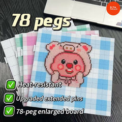 78-Peg Vertical Fuse Bead Board – Beads Stay in Place, 2.6mm Thick, Heat-Resistant - B004