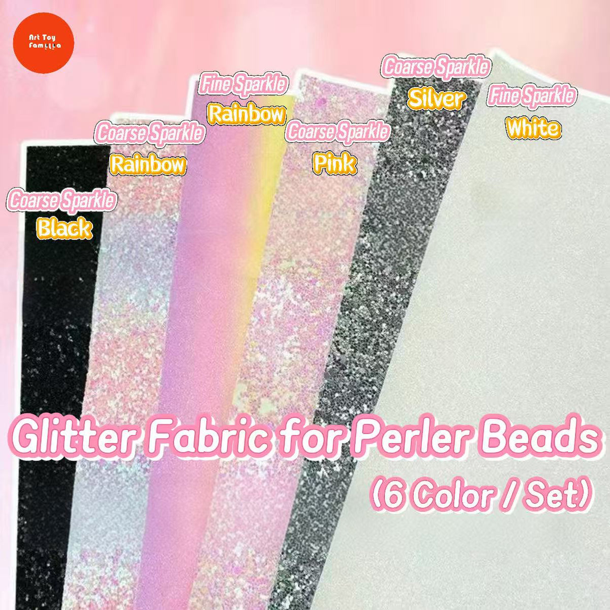 Glitter Fabric for Perler Beads – Gradient, Solid, Coarse & Fine Sparkle - B002