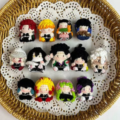 Demon Slayer Crochet Doll, Kimetsu No Yaiba Plush Keychain, Chibi Amigurumi Doll Gift, C013