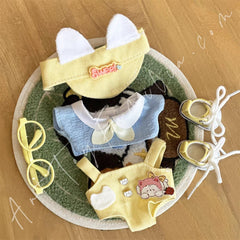 Doll Cloth Sweet Buttercream Kitten Overalls Set - 001