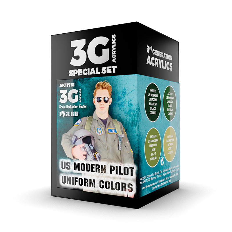 Ak Interactive - 3 Gen Acrylics - Us Modern Pilot Uniform Colors
