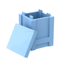 LEGO Container, Box 2 x 2 x 2 - Top Opening, Lid, Bright Light Blue [61780]