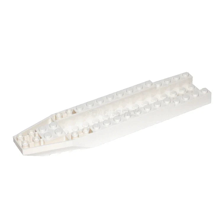 LEGO Aircraft Fuselage Forward Bottom Angular 4 x 18 x 1 1/3 with 2 x 14 Recessed Center and 13 Holes, White [42863] 6250313