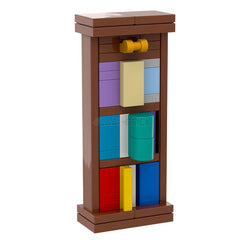 LEGO "Tall Bookshelf" - Reddish Brown Frame, Books [MiniMOC]