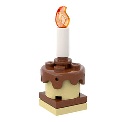 LEGO "Chocolate Birthday Cake" - Candle, Layered Cake [MiniMOC]