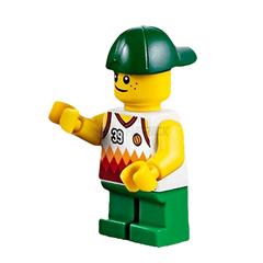 LEGO Minifigure - Child Boy, Jersey with #39, Green Shorts, Cap (2018) [CITY]