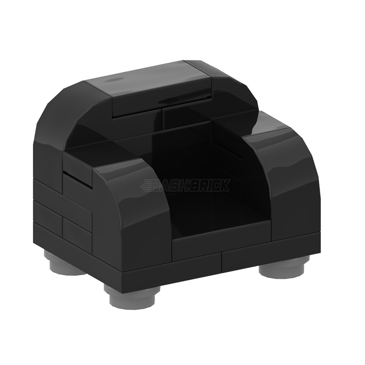 LEGO "Comfortable Lounge Chair" - Small Armchair, Black [MiniMOC]