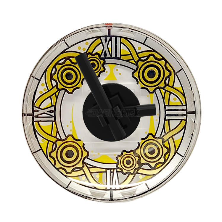 LEGO "Large Clock" - 6 x 6, Gold Details, Roman Numerals, Black Hands [44375bpb21]
