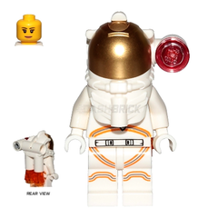 LEGO Minifigure - Astronaut - Female, White Spacesuit, Side Lamp, Boosters (2019) [CITY]