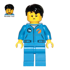 LEGO Minifigure - Astronaut - Male, Blue Training Jumpsuit, Black Hair (2019) [CITY]