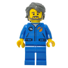 LEGO Minifigure - Astronaut, Male, Blue Jumpsuit, Grey Beard (2019) [CITY]
