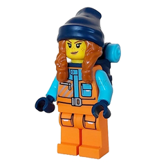 LEGO Minifigure - Female, Arctic Explorer, Orange Jacket, Backpack (2023) [CITY]