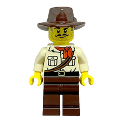 LEGO Minifigure - City Jungle Explorer - Tan Shirt, Dark Brown Legs and Fedora (2024) [CITY]