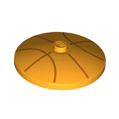 LEGO Dish 4 x 4 Inverted (Radar), Solid Stud, Orange Basketball Lines [3960pb060]