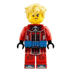 LEGO Minifigure - Cooper - Red Racing Suit, Blue Utility Belt, Hair (2023) [DREAMZzzz]
