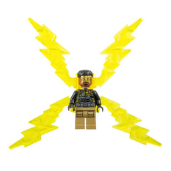 LEGO Minifigure - Electro - Black and Dark Tan Outfit, Large Electricity Wings [MARVEL]