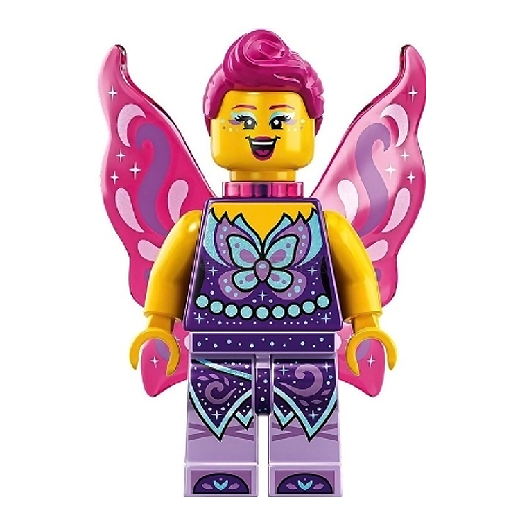 LEGO Minifigure - Fairy Singer, Butterfly, Magenta Hair (2021) [vid034]