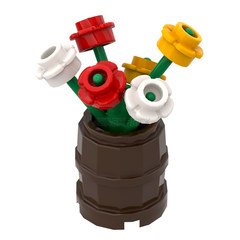 LEGO "Flower Barrel" Red/White/Yellow [MiniMOC]
