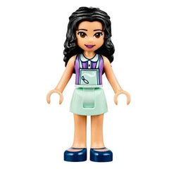 LEGO Minifigure - Friends Emma - Light Aqua Skirt, Medium Lavender Top with Light Aqua Apron (2018) [FRIENDS]