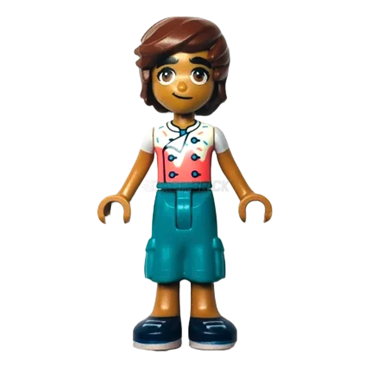 LEGO Minifigure - Friends Leo - Chef Shirt with Sprinkles, Cropped Trousers, Blue Shoes [FRIENDS]