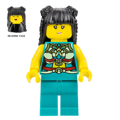 LEGO Minifigure - Female, Musician, Ornate Dark Turquoise Costume, Black Long Hair (2022) [CITY]