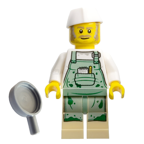 LEGO Minifigure - Chef Enzo, Cook, Overalls (2019) [HIDDEN SIDE]