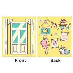 LEGO Glass Insert for Window/Frame 1 x 6 x 6, Frame, Stick Unicorn, Lizard, Rainbow, Beach Ball and Bunting, Bright Light Yellow [42509pb15] 6541720