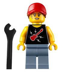 LEGO Minifigure - Female, Mechanic/Welder, Rocker Shirt (2020) [CITY]