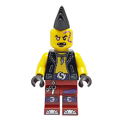 LEGO Minifigure - "Eyezor", Mohawk, Snake Tattoo, Black Vest (2021) [NINJAGO]