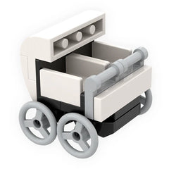 LEGO "Baby Bassinet Double Pram" - Buggy/Pushchair for Twins, Black/White [MiniMOC]