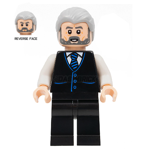 LEGO Minifigure - Alfred Pennyworth, Black Vest, Gray Hair, Batman (2021) [DC COMICS]