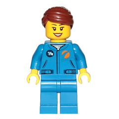 LEGO Minifigure - Astronaut - Female, Blue Training Jumpsuit (2019) [CITY]
