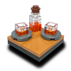 LEGO "Whiskey Table" - Bottle, 2 Glasses [MiniMOC]